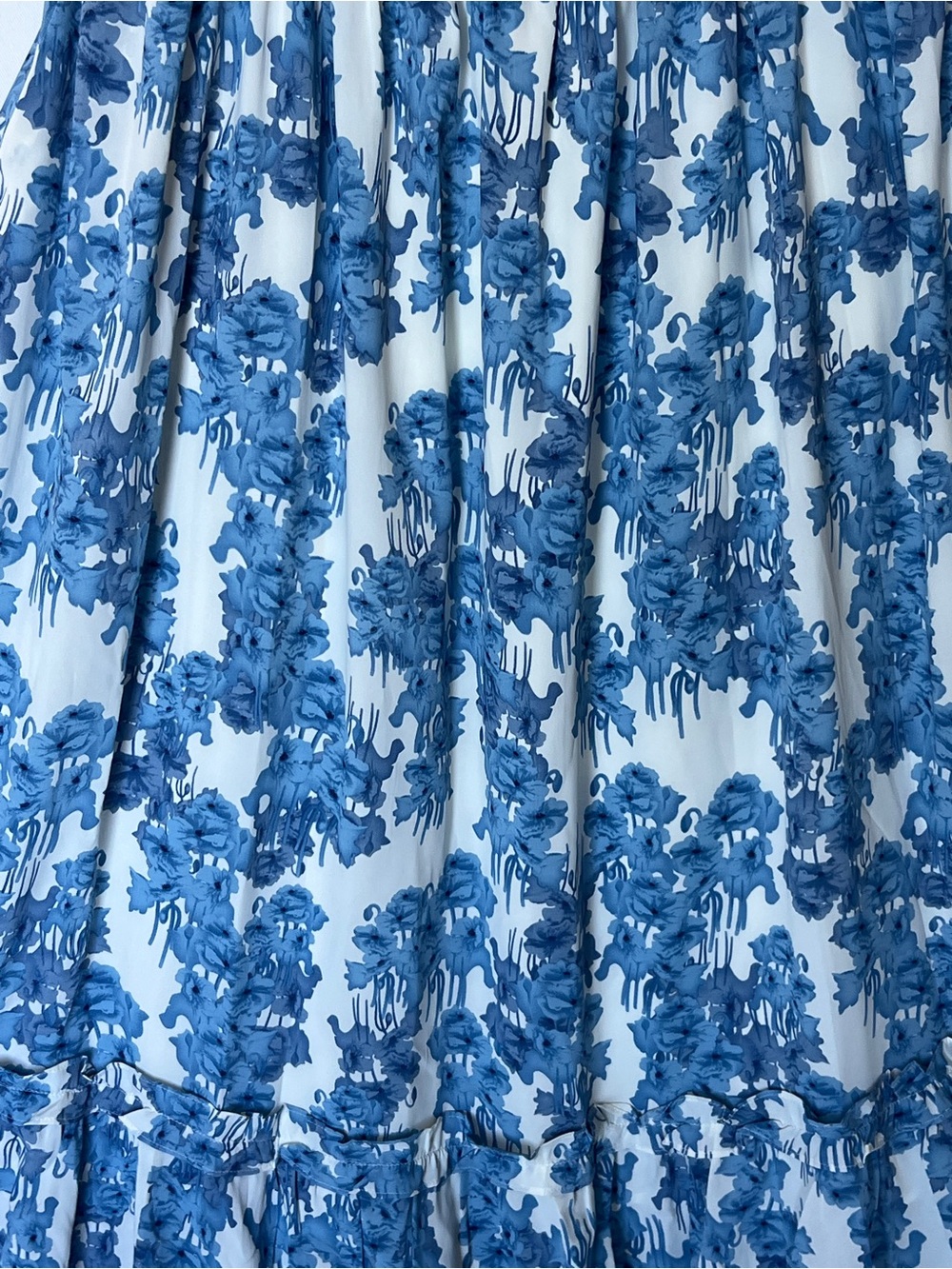 Blue Floral Smocked Puff-Sleeve Women’s Maxi Dress NWOT 1X - Picture 11 of 12